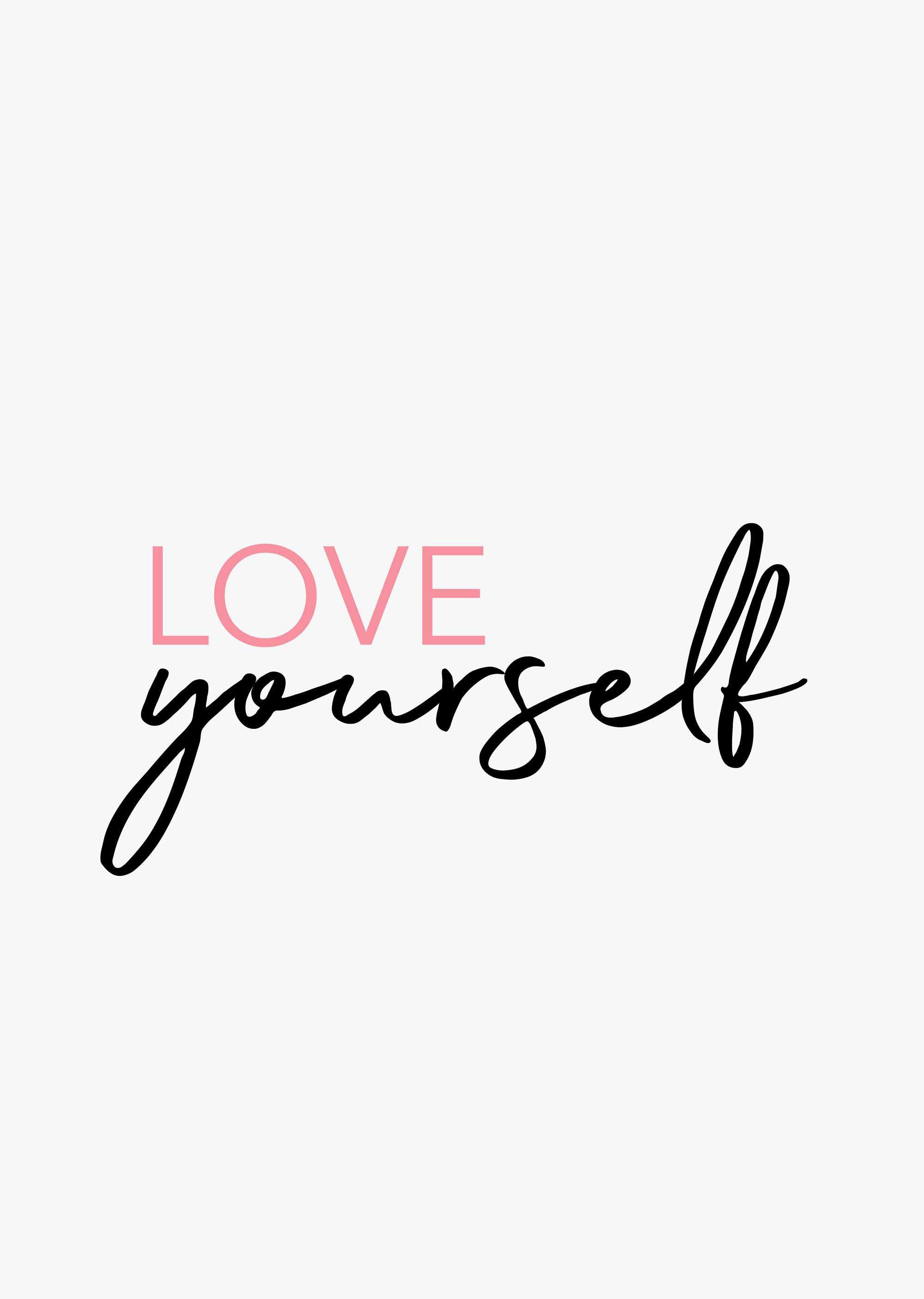 Typographic Wall Art Print Love Yourself We Love Prints