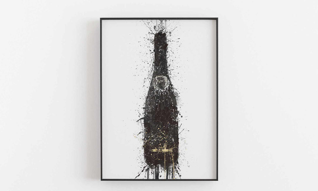 Champagne Bottle Wall Art Print 'Black Fizz'-We Love Prints